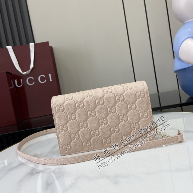Gucci專櫃古馳最新款Emblem系列全皮鏈條包斜挎女包 jh2852型號：818705